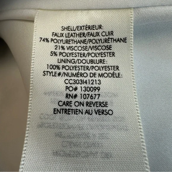 Alice + Olivia Chloe White Croc-Effect Faux Leather Crop Jacket Size XL NWT - Picture 15 of 16